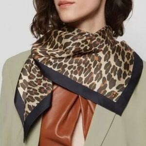 Tory Birch Reva Leopard Silk Scarf